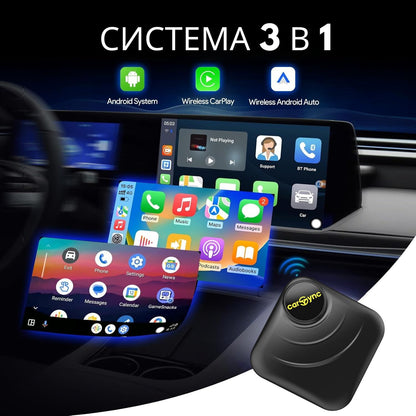 Carsync BOX – Android 14.0 система + GPS + SIM &amp; SD слот + Безжичен CarPlay/Android Auto 